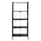 Organize It All Black 5-Tier Foldable Metal Rack with Wheels